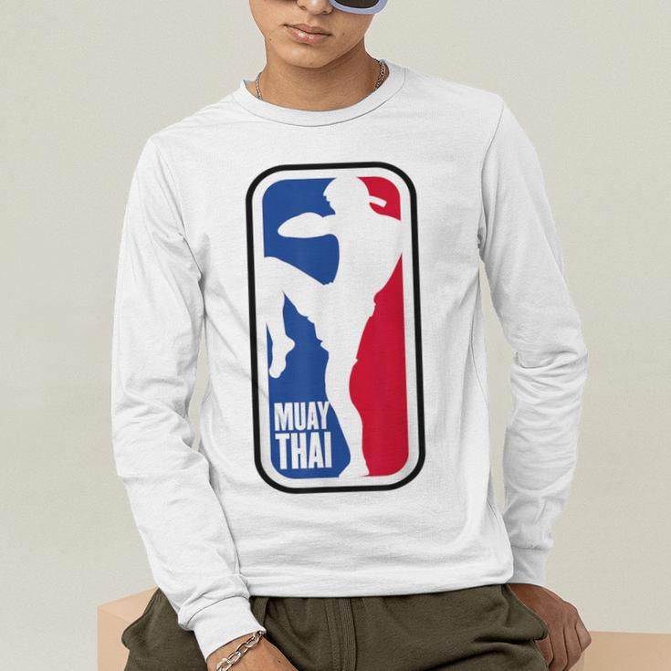 Muay Thai Fighter Retro Kickboxing MMA Training Men's Long Sleeve T-Shirt Muay Thai Fighter Retro Kickboxing MMA Training Men's Long Sleeve T-Shirt