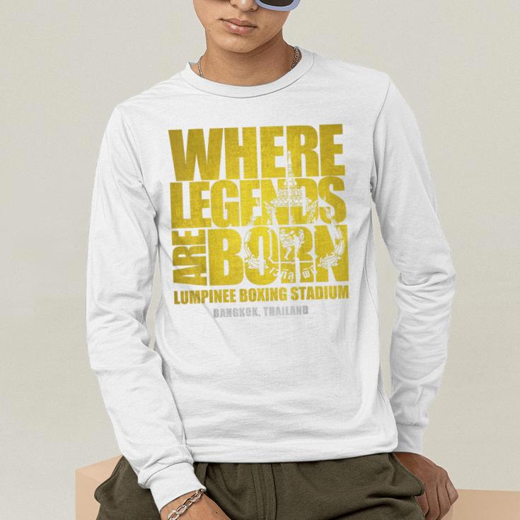 Muay Thai Lumpinee Boxing Stadium Where Legend Born Men's Long Sleeve T-Shirt