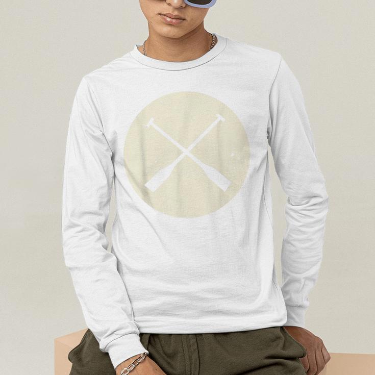 Retro Vintage Canoe Paddles Crossing Canoe & Kayaking Men's Long Sleeve T-Shirt