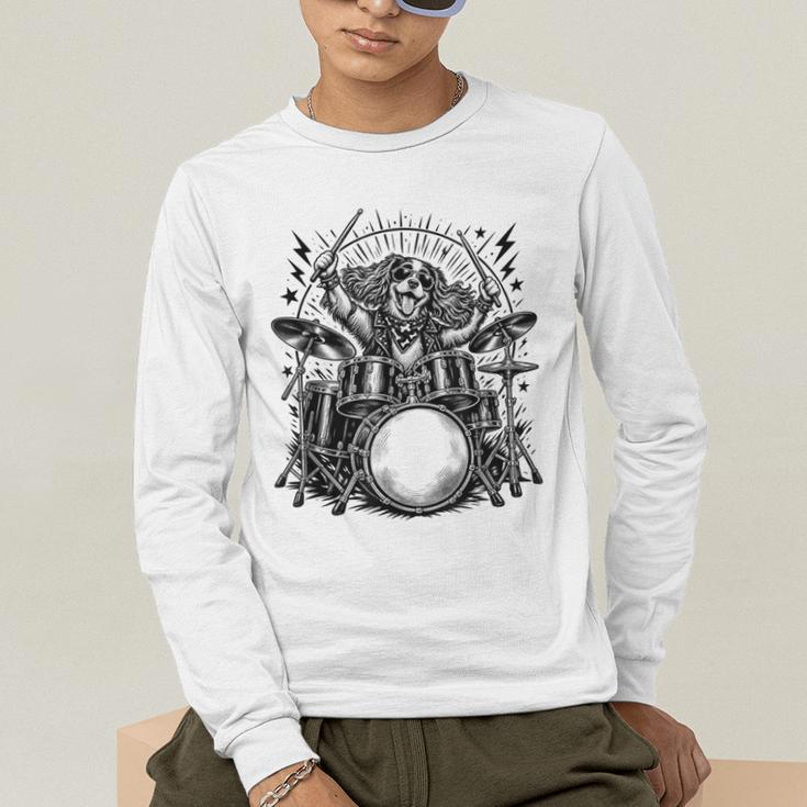 Spaniel Rock Drum Kit Men's Long Sleeve T-Shirt Spaniel Rock Drum Kit Men's Long Sleeve T-Shirt