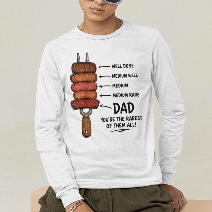 Steak BBQ Dad You'Re The Rarest Of Them All Fathers Day Raglan Baseball Tee Men's Long Sleeve T-Shirt