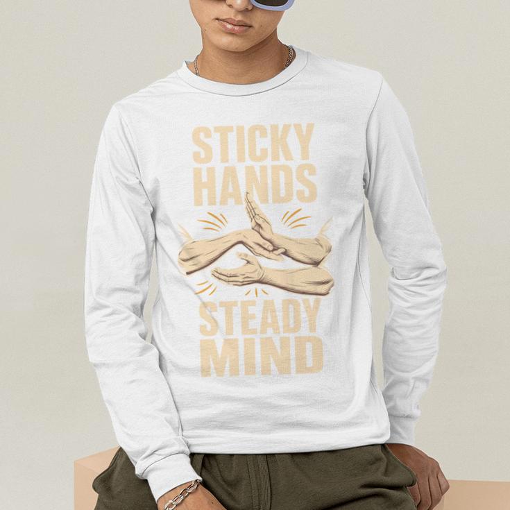 Sticky Hands Steady Mind Muay Thai Boxing Men's Long Sleeve T-Shirt
