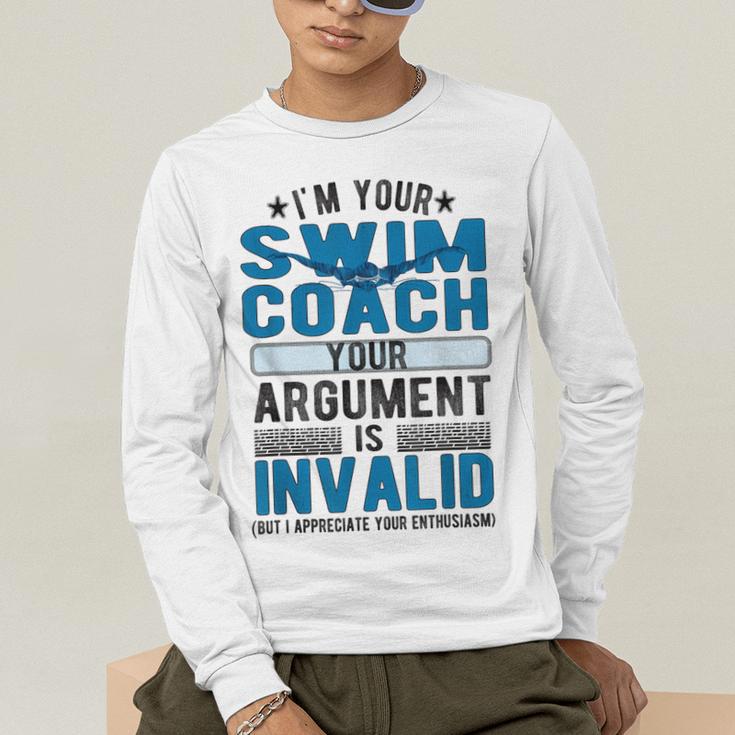 Swim Coach Swimming Coach Men's Long Sleeve T-Shirt Swim Coach Swimming Coach Men's Long Sleeve T-Shirt