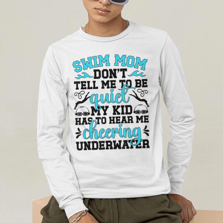 Swim Mom Swimming Mama Of A Swimmer Mom Swim Mother Men's Long Sleeve T-Shirt