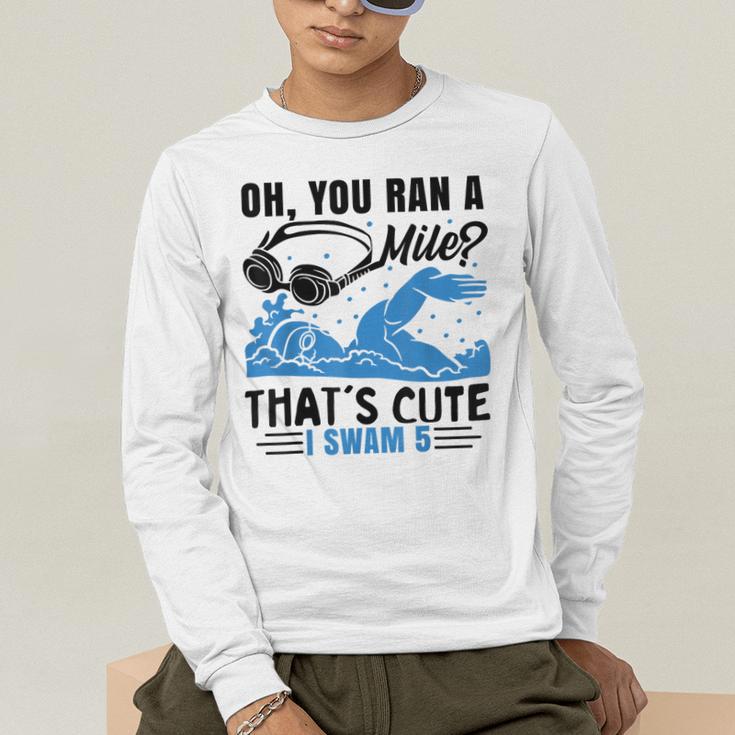 Swimmer Swimming Men's Long Sleeve T-Shirt