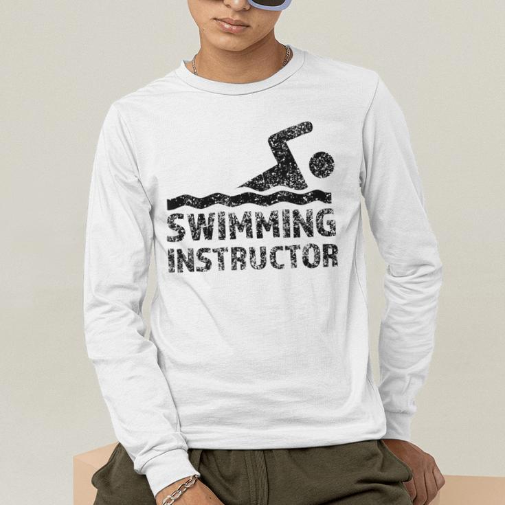 Swimming Instructor Lesson Swim Coach Men's Long Sleeve T-Shirt
