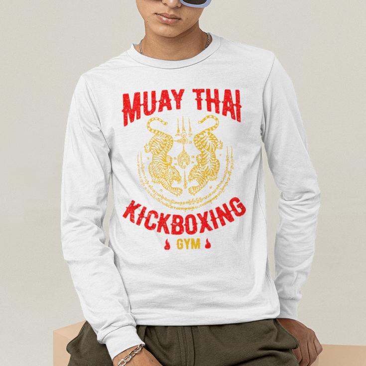Tiger Muay Thai Kickboxing Gym MMA Training Men's Long Sleeve T-Shirt