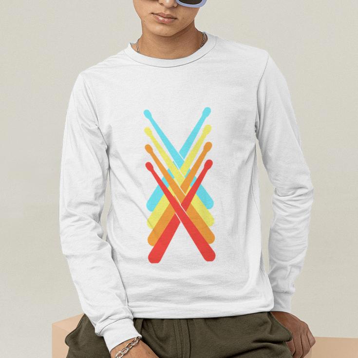 Vintage Drum Kit Percussion Drummer Men's Long Sleeve T-Shirt Vintage Drum Kit Percussion Drummer Men's Long Sleeve T-Shirt