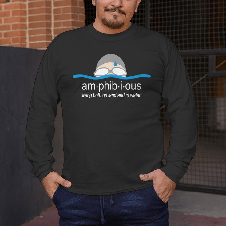 Amphibious Swimming Men's Long Sleeve T-Shirt Amphibious Swimming Men's Long Sleeve T-Shirt