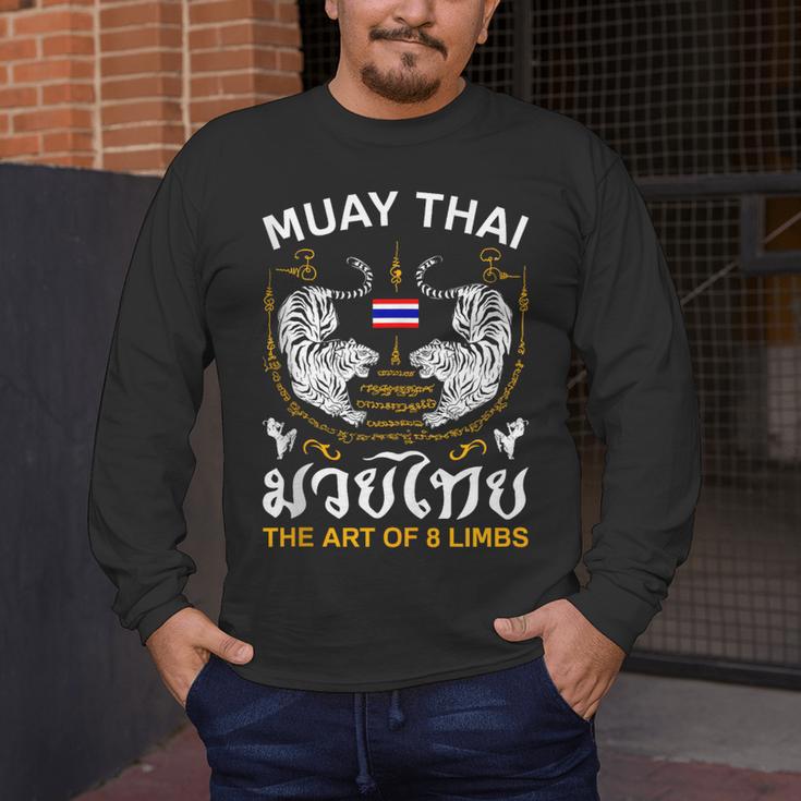 The Art Of 8 Limbs Sak Yant Tiger Muay Thai Men's Long Sleeve T-Shirt The Art Of 8 Limbs Sak Yant Tiger Muay Thai Men's Long Sleeve T-Shirt