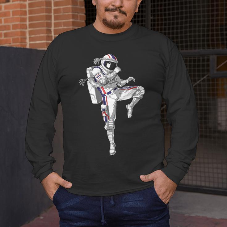 Astronaut Muay Thai Boxing Karate Kickboxing Martial Arts Men's Long Sleeve T-Shirt Astronaut Muay Thai Boxing Karate Kickboxing Martial Arts Men's Long Sleeve T-Shirt