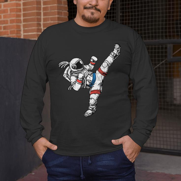Astronaut Muay Thai Fighter Space Martial Arts Men Women Kid Men's Long Sleeve T-Shirt