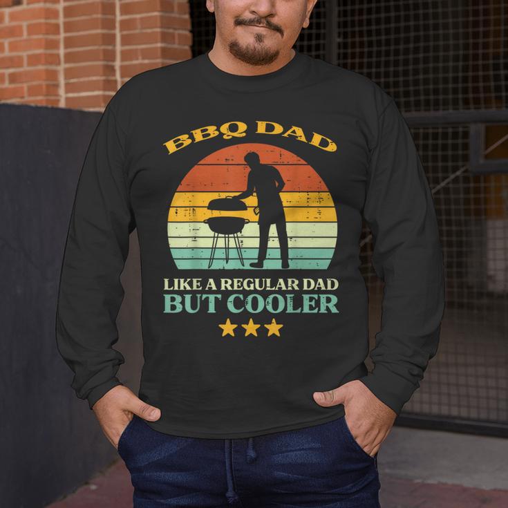 Bbq Dad Cooler Retro Barbecue Grill Fathers Day Daddy Papa Men's Long Sleeve T-Shirt