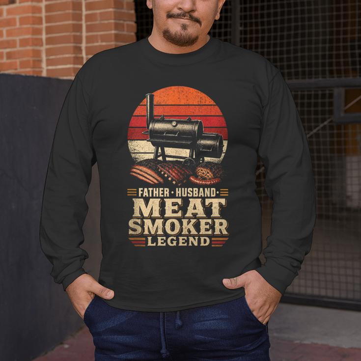 BBQ Dad Father Husband Meat Smoker Legend Men's Long Sleeve T-Shirt
