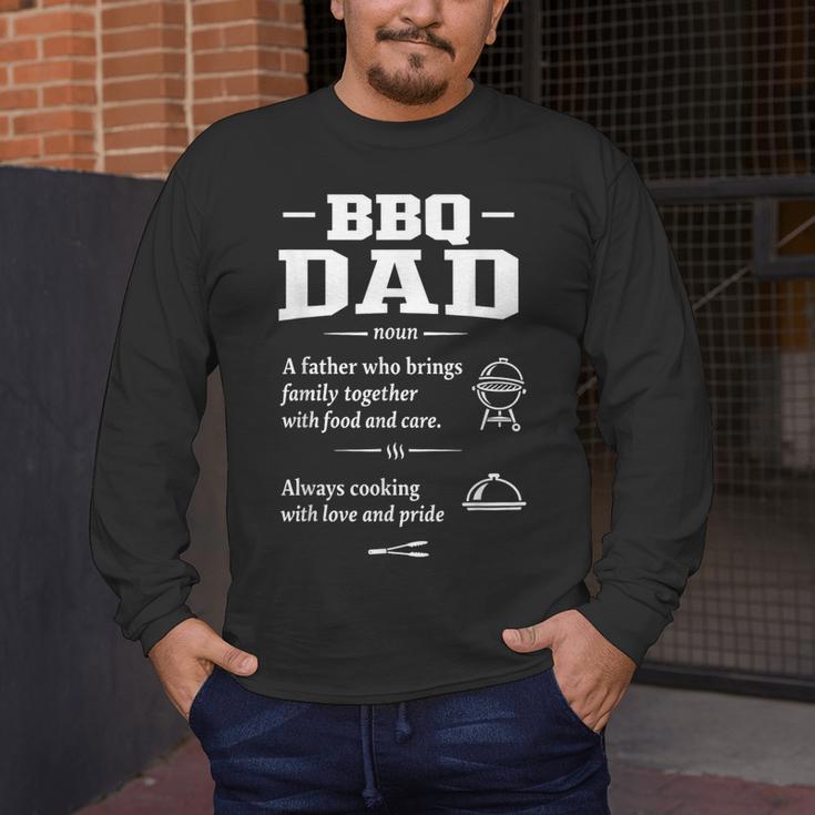 BBQ Dad Grilling Father Day Family Food Love Novelty Graphic Men's Long Sleeve T-Shirt