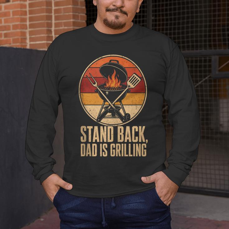 BBQ Dad Stand Back Dad Is Grilling Men's Long Sleeve T-Shirt