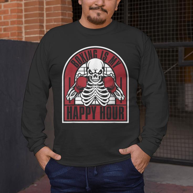 Boxing Is My Happy Hour Muay Thai Kickboxer Fan Boxing Men's Long Sleeve T-Shirt