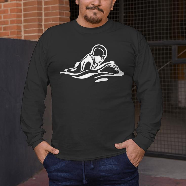 Breaststroke Swimming Stylized Design For Swimmers Men's Long Sleeve T-Shirt Breaststroke Swimming Stylized Design For Swimmers Men's Long Sleeve T-Shirt