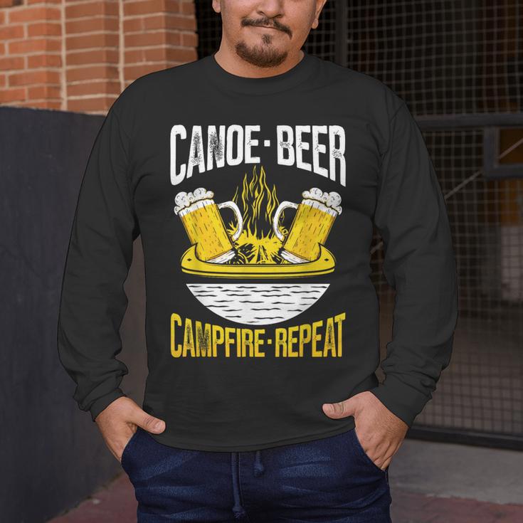 Canoe Beer Campfire Repeat Kayak Canoe Men's Long Sleeve T-Shirt