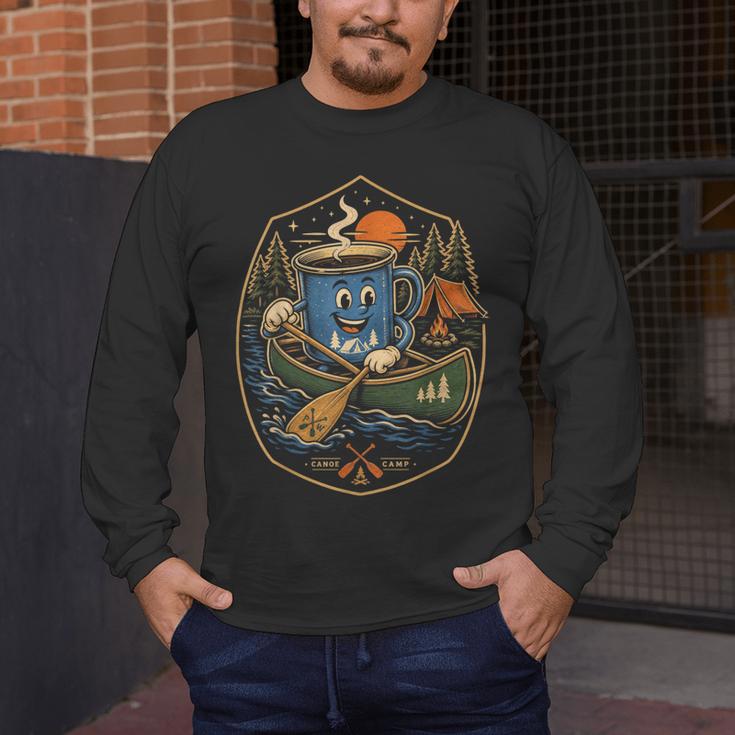 Canoe Camp Coffee Canoeing Paddle Men's Long Sleeve T-Shirt Canoe Camp Coffee Canoeing Paddle Men's Long Sleeve T-Shirt