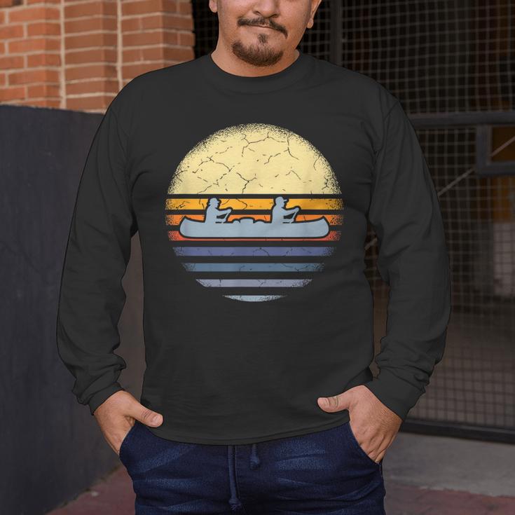 Canoe Canoeing Vintage Sunset Men's Long Sleeve T-Shirt