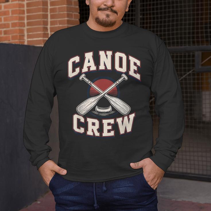 Canoe Crew Paddling Team Retro Graphic Men's Long Sleeve T-Shirt