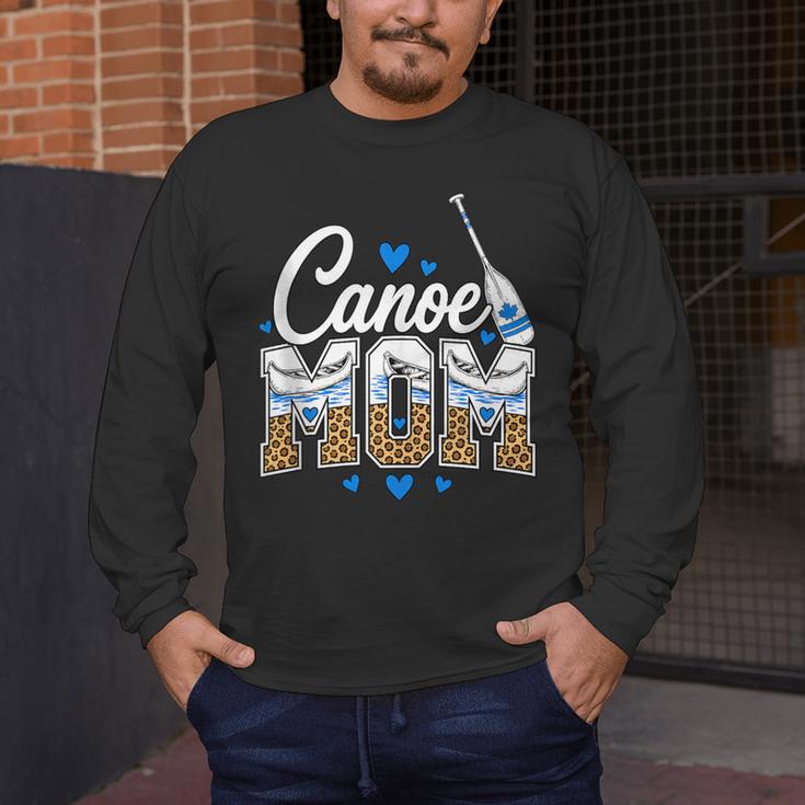 Canoe Mom Leopard Print Paddle River Lake Sport Mother Men's Long Sleeve T-Shirt Canoe Mom Leopard Print Paddle River Lake Sport Mother Men's Long Sleeve T-Shirt