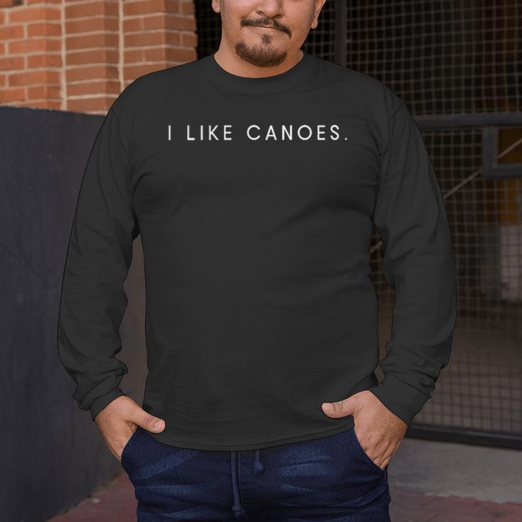 I Like Canoes Minimalist Statement Men's Long Sleeve T-Shirt I Like Canoes Minimalist Statement Men's Long Sleeve T-Shirt