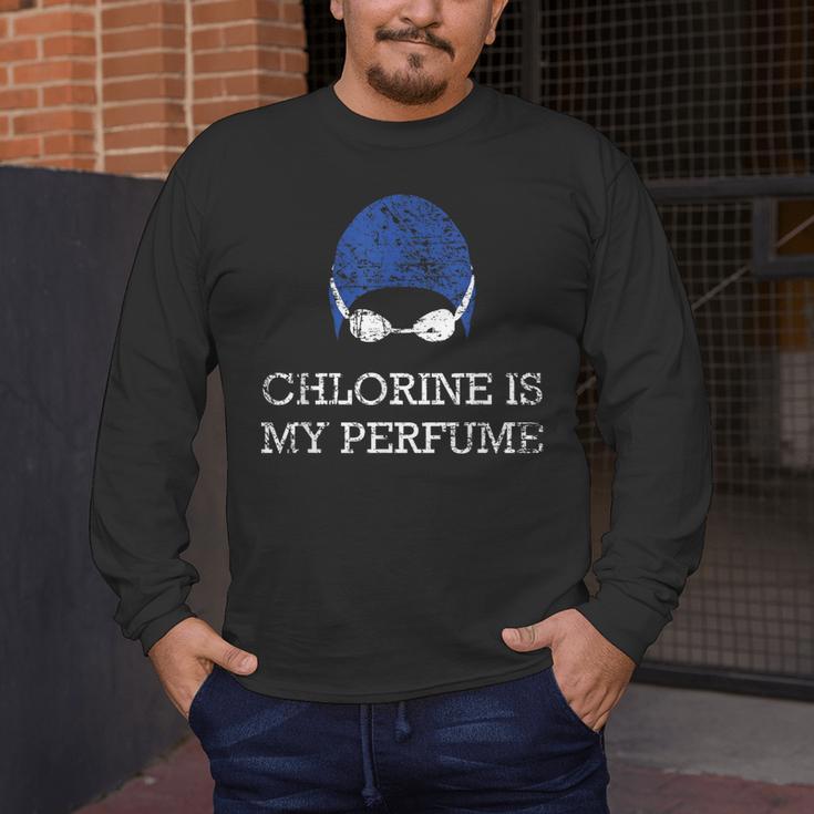Chlorine Is My Perfume Shirt Swim Swimming Men's Long Sleeve T-Shirt Chlorine Is My Perfume Shirt Swim Swimming Men's Long Sleeve T-Shirt