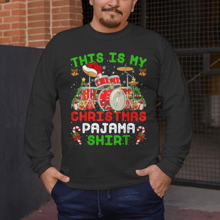 This Is My Christmas Pajama Shirt Drum Kit Christmas Men's Long Sleeve T-Shirt This Is My Christmas Pajama Shirt Drum Kit Christmas Men's Long Sleeve T-Shirt