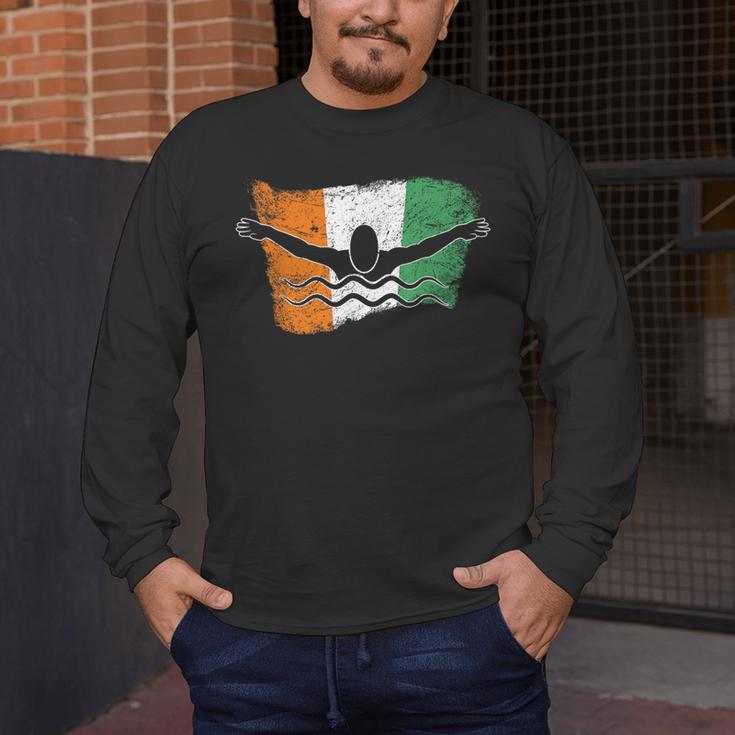 Cool Ireland Flag Vintage Irish Flag Swimmer Fly Swimming Men's Long Sleeve T-Shirt Cool Ireland Flag Vintage Irish Flag Swimmer Fly Swimming Men's Long Sleeve T-Shirt