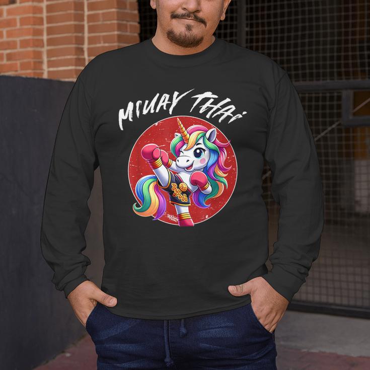 Cute Thai Boxing And Muay Thai Unicorn Men's Long Sleeve T-Shirt Cute Thai Boxing And Muay Thai Unicorn Men's Long Sleeve T-Shirt