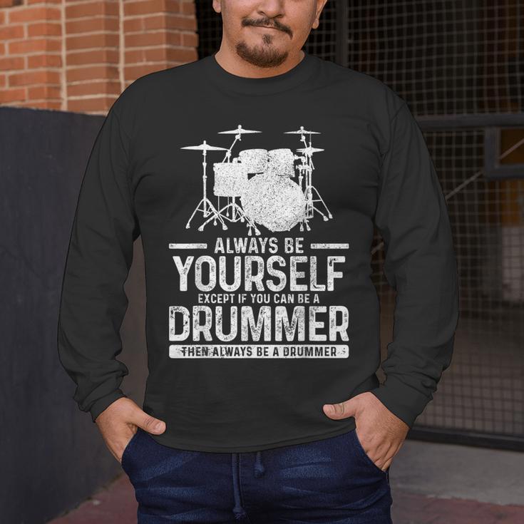 Drummer Drum Kit Saying Drummer Men's Long Sleeve T-Shirt Drummer Drum Kit Saying Drummer Men's Long Sleeve T-Shirt