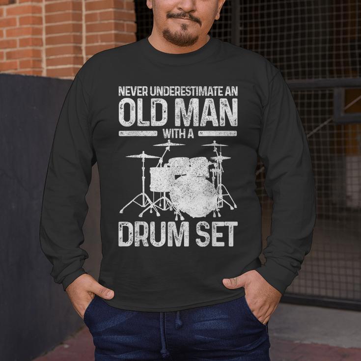 Drummer Drum Kit Vintage Drummer Men's Long Sleeve T-Shirt Drummer Drum Kit Vintage Drummer Men's Long Sleeve T-Shirt