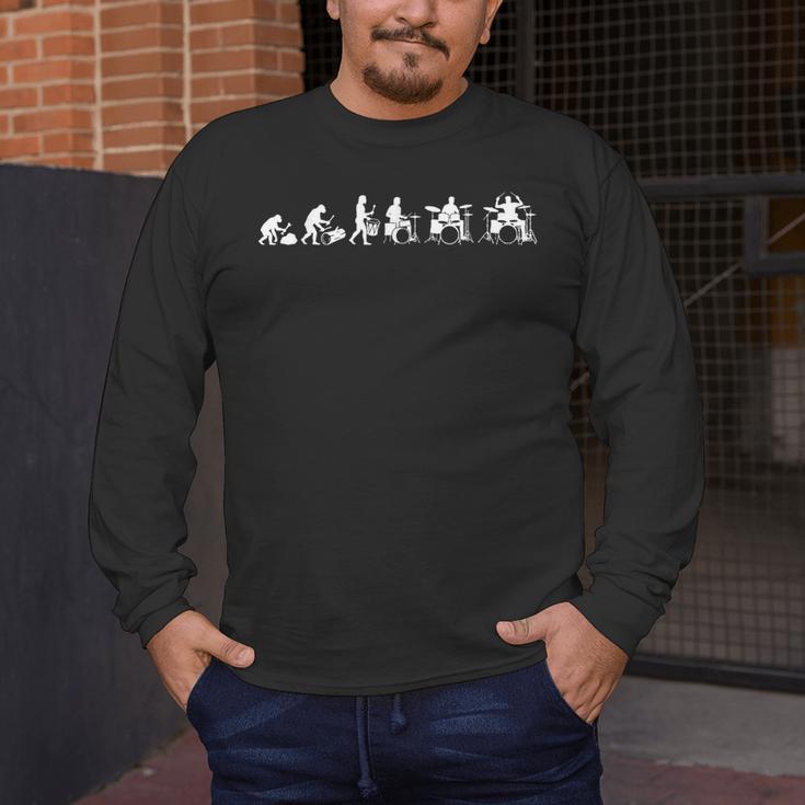 Drummer Evolution Drum Kit Men's Long Sleeve T-Shirt Drummer Evolution Drum Kit Men's Long Sleeve T-Shirt