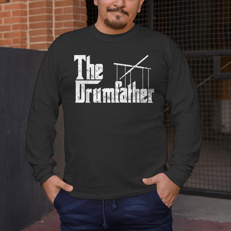 Drummer Humor The Drumfather Drum Kit Men's Long Sleeve T-Shirt Drummer Humor The Drumfather Drum Kit Men's Long Sleeve T-Shirt