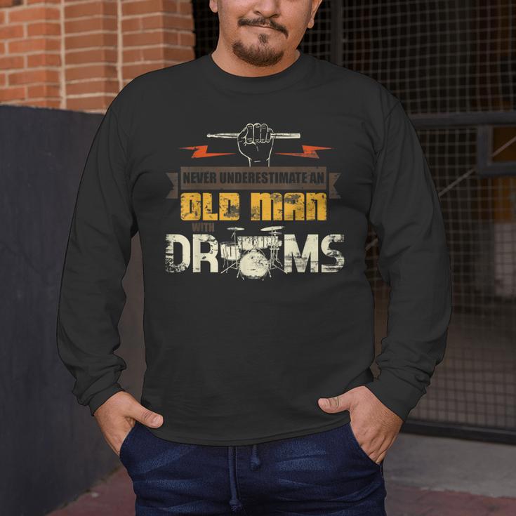 Drummer Drummer Pensioner Drum Kit Men's Long Sleeve T-Shirt