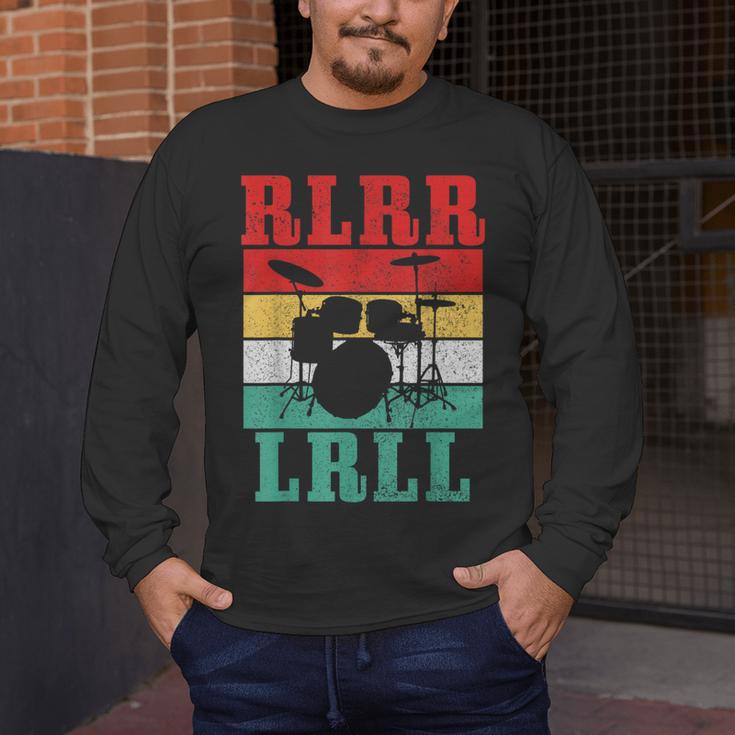 Drummer RLRR LRLL Vintage Drum Kit Men's Long Sleeve T-Shirt Drummer RLRR LRLL Vintage Drum Kit Men's Long Sleeve T-Shirt
