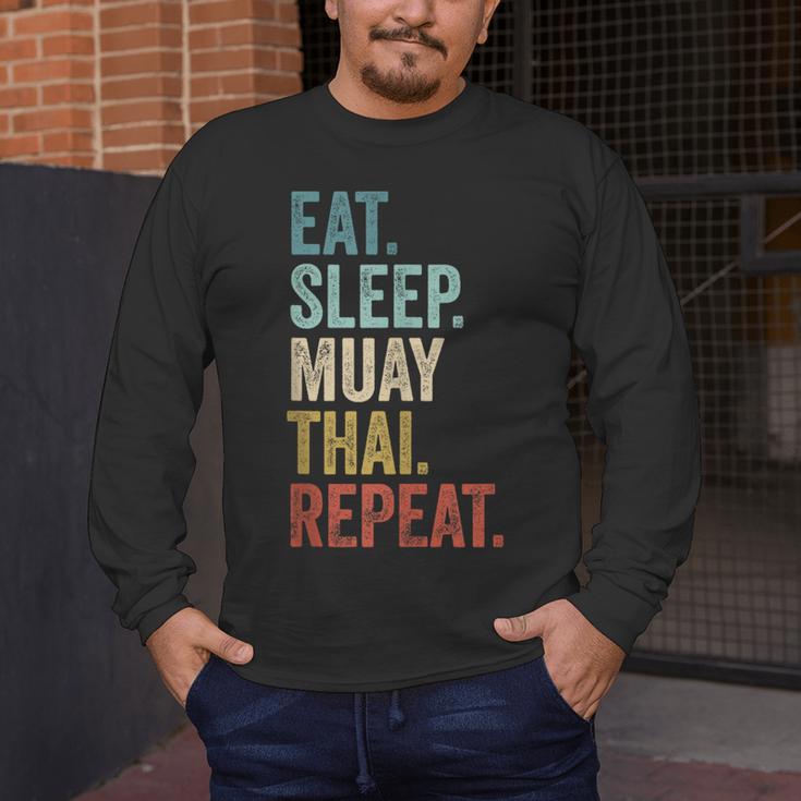 Eat Sleep Muay Thai Repeat Thai Boxing Men's Long Sleeve T-Shirt Eat Sleep Muay Thai Repeat Thai Boxing Men's Long Sleeve T-Shirt