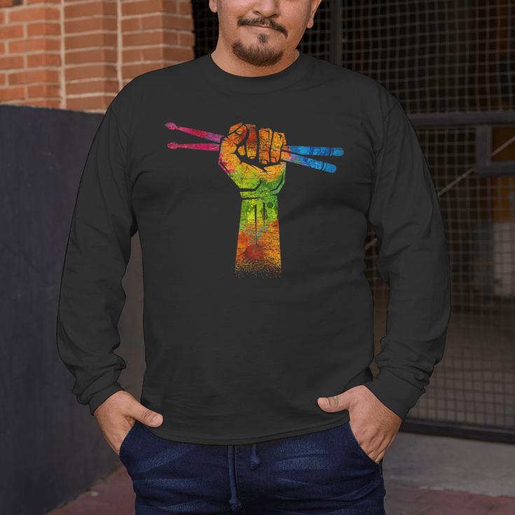 Faust Drumsticks Drummer Drummer Drum Kit Men's Long Sleeve T-Shirt Faust Drumsticks Drummer Drummer Drum Kit Men's Long Sleeve T-Shirt