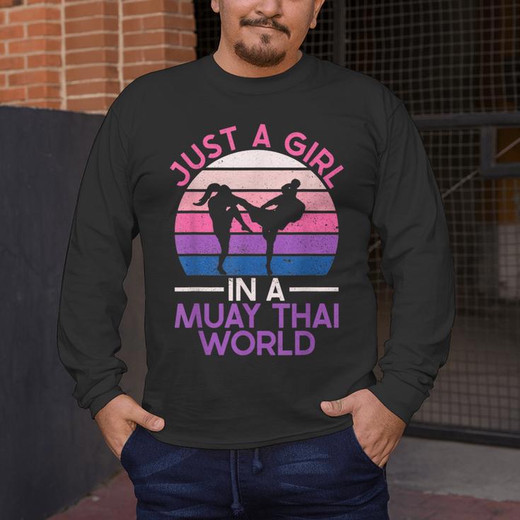 Just A Girl In A Muay Thai World Muay Thai Boxing Men's Long Sleeve T-Shirt Just A Girl In A Muay Thai World Muay Thai Boxing Men's Long Sleeve T-Shirt