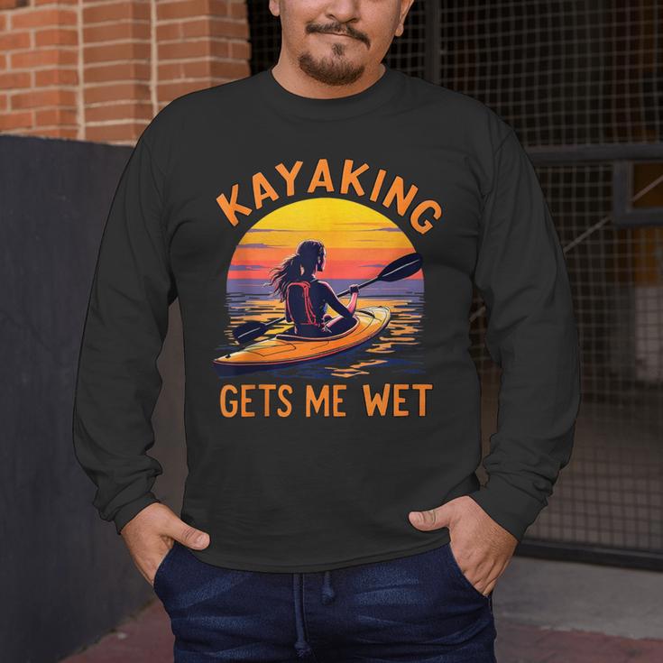 Kayaking Gets Me Wet Kayak Paddling Canoe Adult Joke Sleeveless Men's Long Sleeve T-Shirt Kayaking Gets Me Wet Kayak Paddling Canoe Adult Joke Sleeveless Men's Long Sleeve T-Shirt