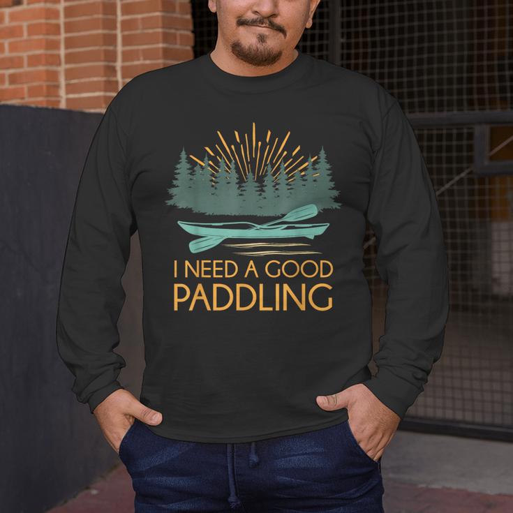 Kayaking Outdoor Water Sports Canoeing Paddle Kayak Men's Long Sleeve T-Shirt