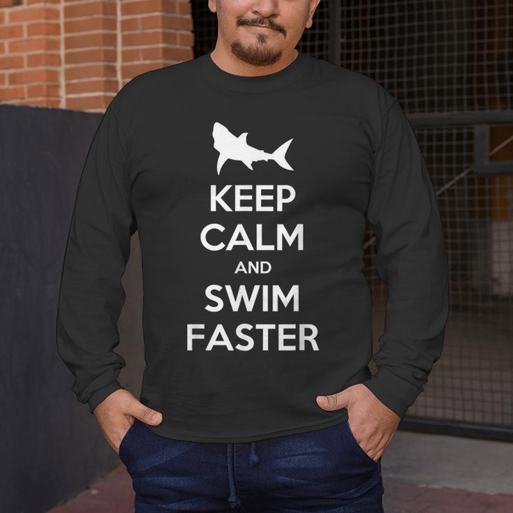 Keep Calm And Swim Faster Swimming T-Shirt Men's Long Sleeve T-Shirt Keep Calm And Swim Faster Swimming T-Shirt Men's Long Sleeve T-Shirt