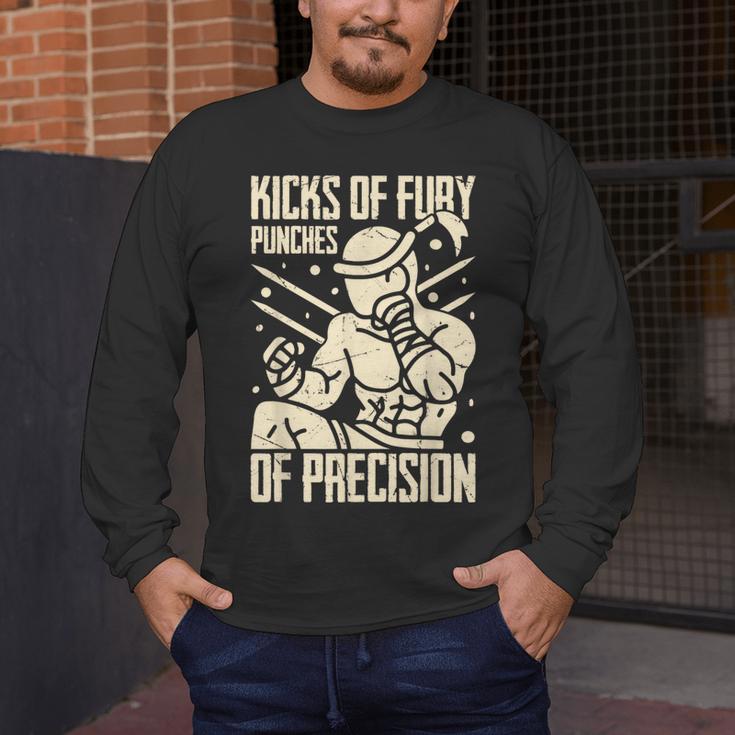 Kicks Of Fury Punches Of Precision Muay Thai Men's Long Sleeve T-Shirt Kicks Of Fury Punches Of Precision Muay Thai Men's Long Sleeve T-Shirt