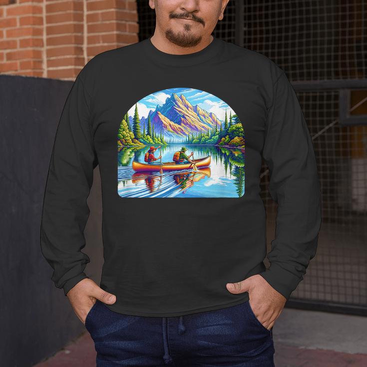 Lake Canoeing Canoe Men's Long Sleeve T-Shirt Lake Canoeing Canoe Men's Long Sleeve T-Shirt