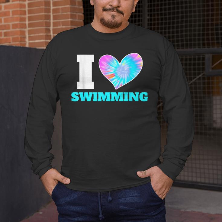 I Love Swimming Swimmer Swim Men's Long Sleeve T-Shirt I Love Swimming Swimmer Swim Men's Long Sleeve T-Shirt