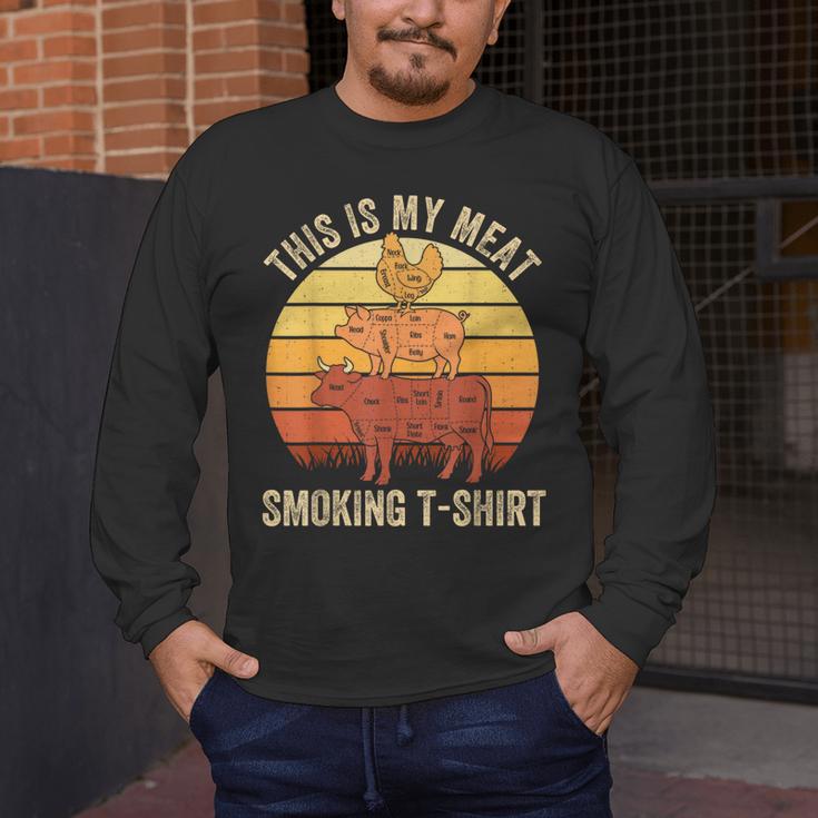 This Is My Meat Smoking Tee BBQ Dad Barbeque Smoker Men's Long Sleeve T-Shirt