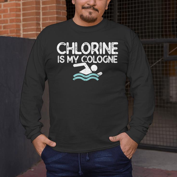 Men Swimming Saying Swimmer Men's Long Sleeve T-Shirt