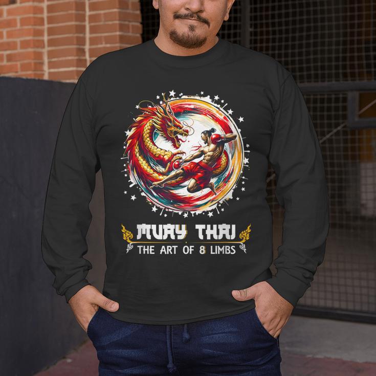 MMA Thai Boxing Art Of Eight Limbs Combat Muay Thai Men's Long Sleeve T-Shirt MMA Thai Boxing Art Of Eight Limbs Combat Muay Thai Men's Long Sleeve T-Shirt